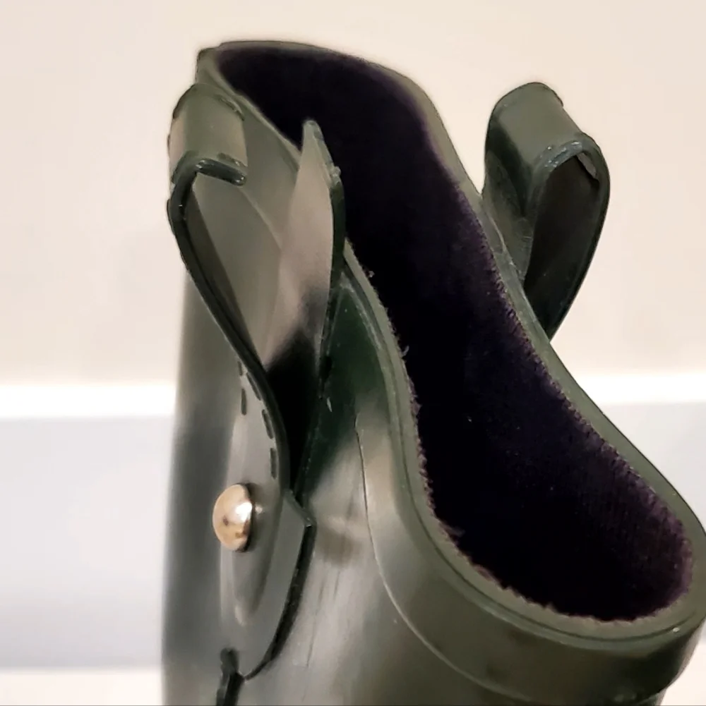 Michael Kors Forest Green Stormy Short Rain Boots, Wms 9, Good Cond.